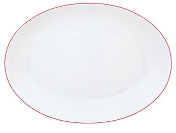 Plat ovale moyen modèle rouge vermillon - Raynaud